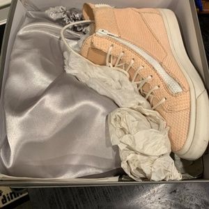 Giuseppe Blush Pink Side Zipper Sneakers